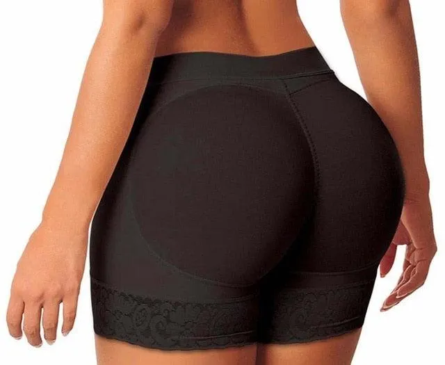 Women High Waist Lace Butt Lifter Body Shaper Tummy Control Panties Boyshort Pad Shorts Hip Enhancer Shapewear (FHW1)