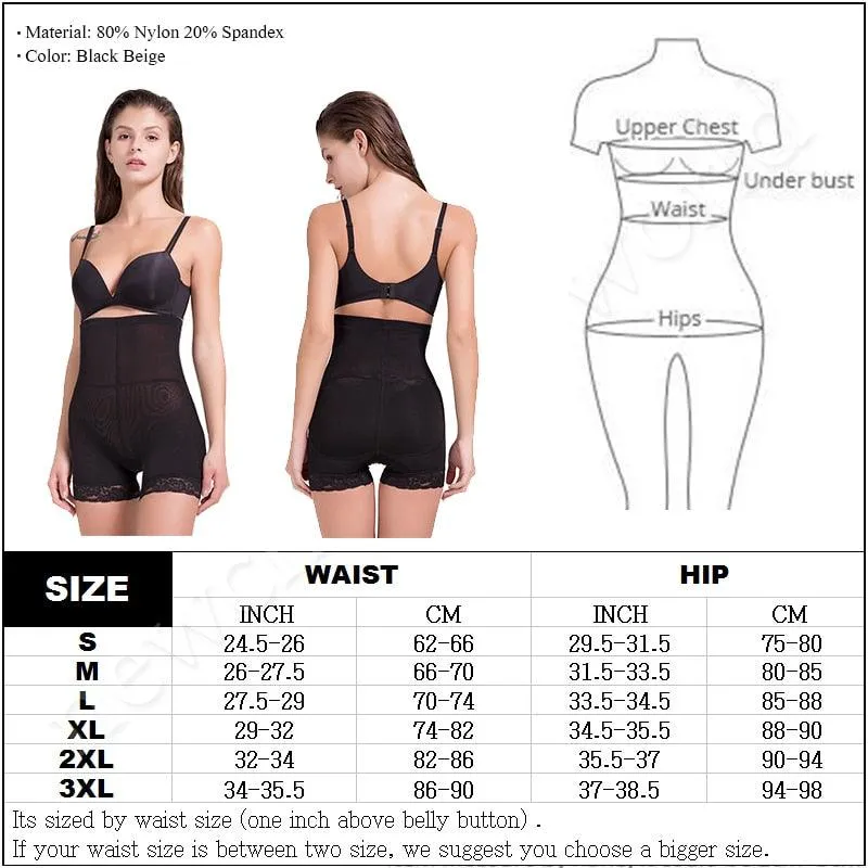 Women High Waist Lace Butt Lifter Body Shaper Tummy Control Panties Boyshort Pad Shorts Hip Enhancer Shapewear (FHW1)