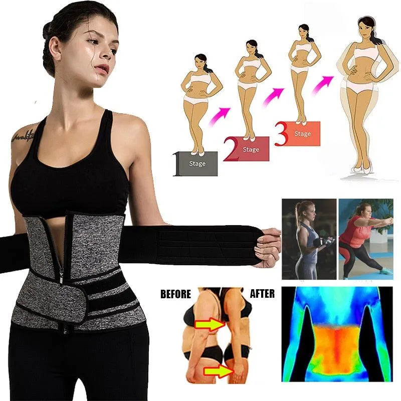 Women Waist Trainer Neoprene Body Shaper Belt Slimming Sheath Belly Reducing Shaper - Tummy Sweat Workout Shaper (FHW1)