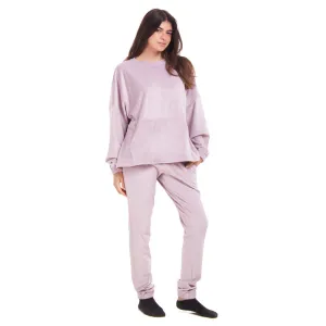 Women Winter Pajama Set Mauve Sweatshirt   Pants