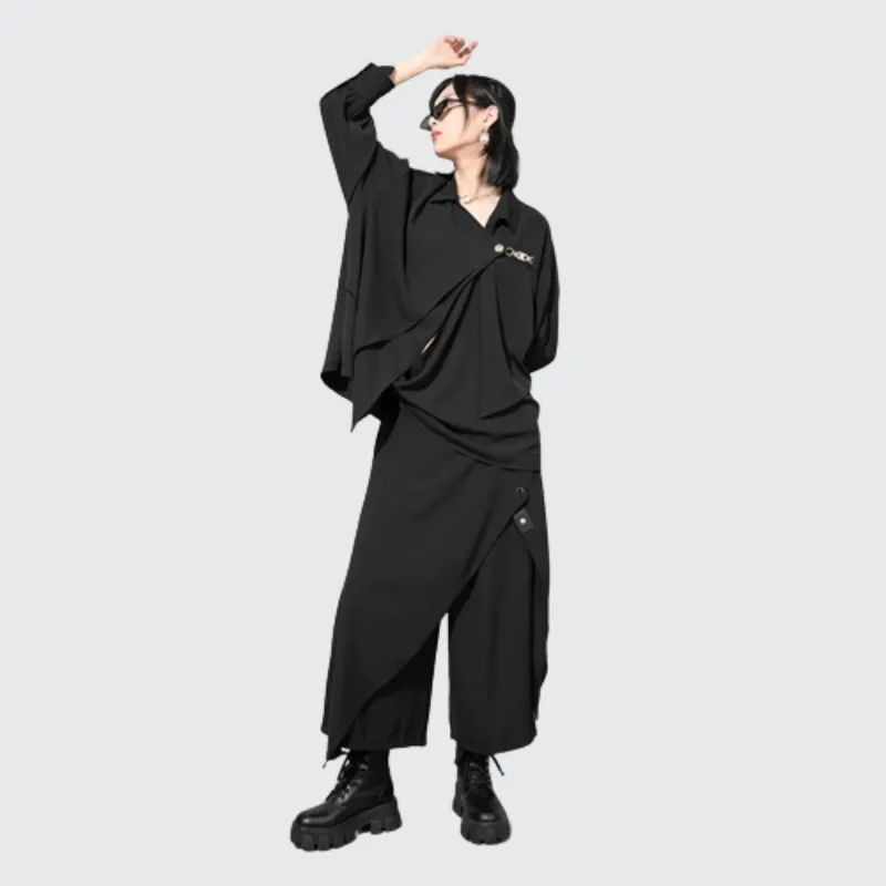 Women's Layered Pants Black