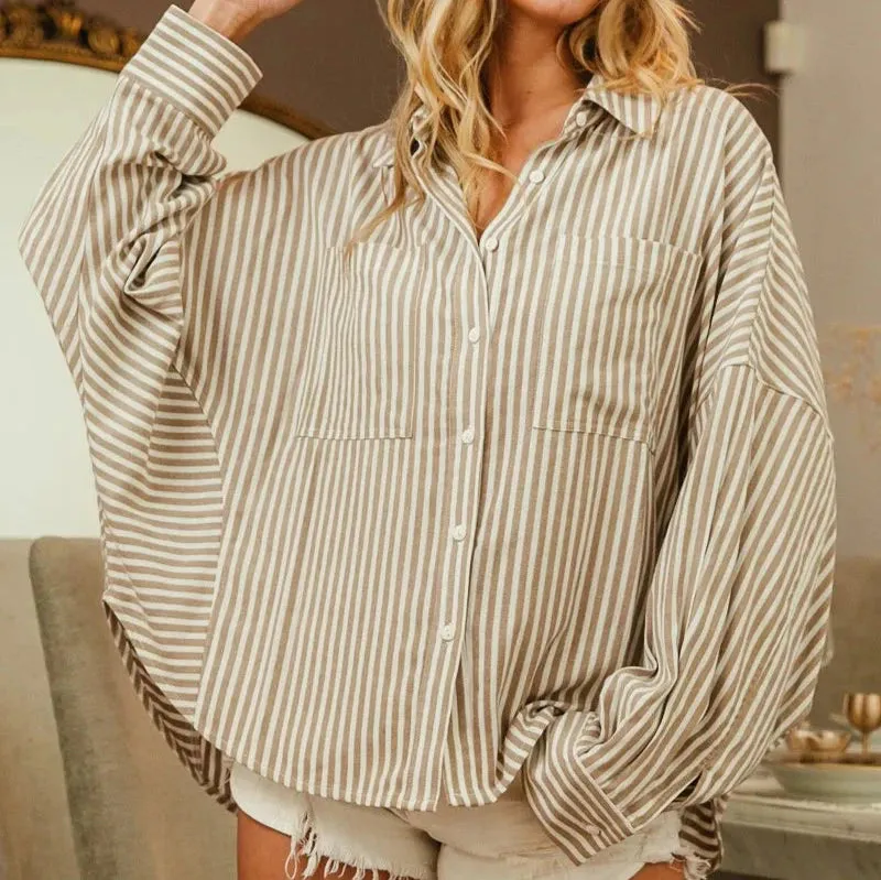 WOMEN'S OVERSIZED STRIPED TOP